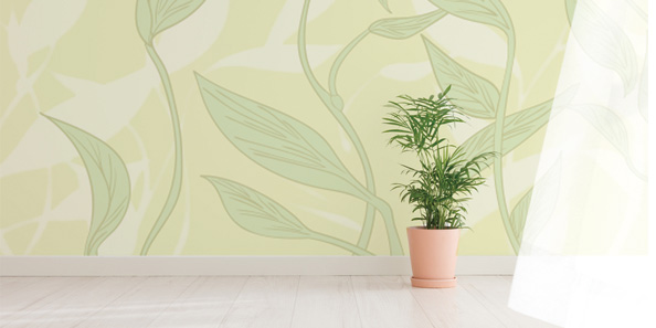 優しい植物のアクセント壁紙