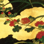 KJ-0134 四季草花小禽図屏風【世界の名画】